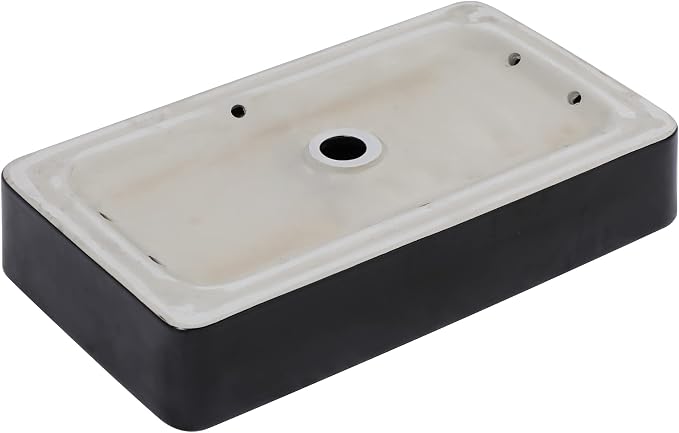 Black Vessel Sink - Dcolora 24 x 14 Bathroom Sink Matte Black Rectangular Above Counter Vessel Sink Ceramic Countertop Lavatory Vanity Bowl Sink Art Basin Sink