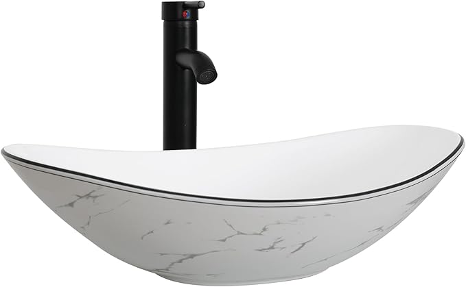 48" White Bathroom Vanity with Marble Texture Top and 4 Drawers, Modern Standing Pedestal Cabinet with Two Boat Ceramic Vessel Sinks
