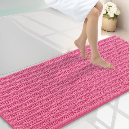 Smiry Bathroom Rugs 59X24, Extra Soft Rubber Backing Chenille Bath Mats