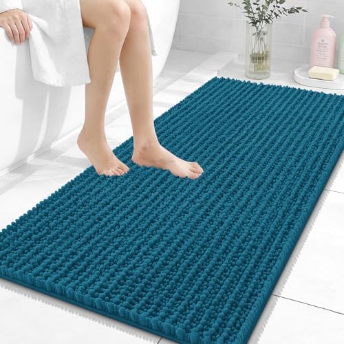 OLANLY Bathroom Runner Rugs 47x24, Thick Soft Absorbent Chenille Bath Rugs