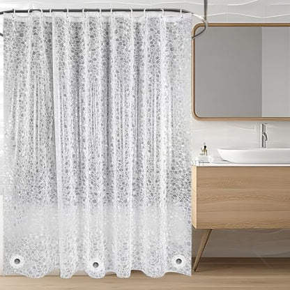 Shower Curtain Liner, 100% Waterproof Peva Shower Curtains with 3 Duty Heavy Bottom Magnets and 12 Rust Proof Grommets, 72x72 Weighted Shower Liner for Shower Stall, Bathtubs