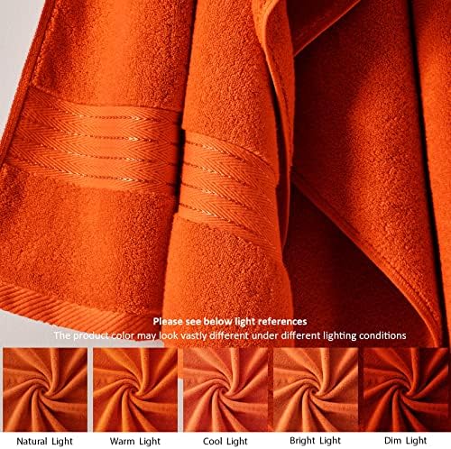 COZYART Luxury Bath Towel Set 6 Pcs, Burnt Orange 100% Turkish Cotton