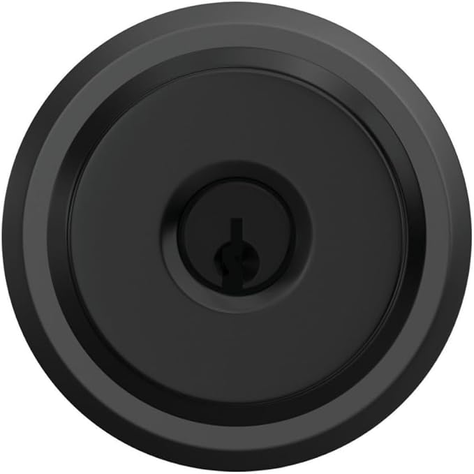 Schlage F51A BWE 622 GSN Bowery Door Knob with Greyson Trim, Keyed Entry Lock, Matte Black