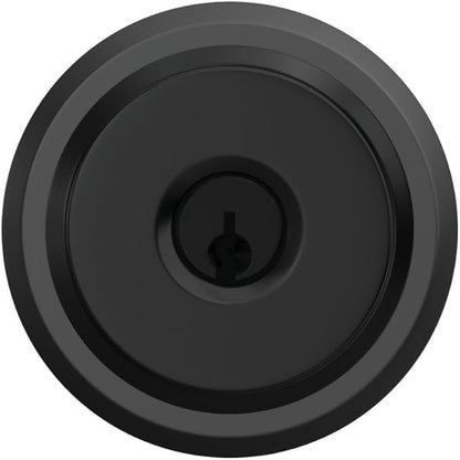 Schlage F51A BWE 622 GSN Bowery Door Knob with Greyson Trim, Keyed Entry Lock, Matte Black