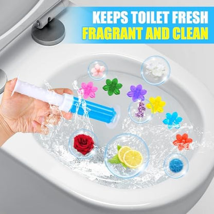 6 Pack Toilet Gel Stamp, 72 Stamps, Flowers Shaped,Toilet Bowl Cleaners