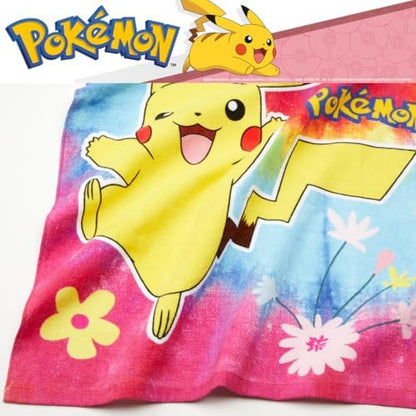 Pokemon Gamer Kids Bath/Pool/Beach Soft Absorbent Cotton Terry Towel with Washcloth 2 Piece Set, 50 in x 25 in, (Officially Licensed Product) by Franco