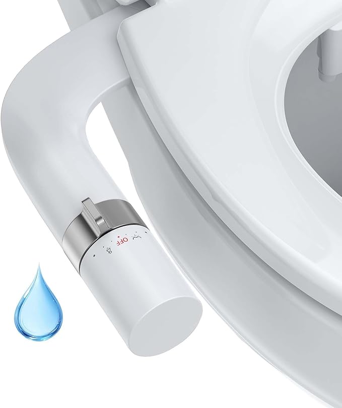 Bidet Attachment for Toilet Seat Water Pressure, Hygienic Bidets Attachment for Existing Toilets - Adjustable Fresh Water Pressure Dual Nozzle (Frontal & Rear Wash) Easy to Install,