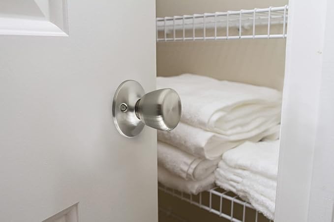 Design House 728386 Terrace Dummy Door Knob Satin Nickel (Pack of 2)