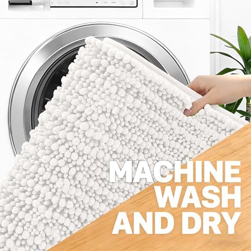 OLANLY U-Shaped Toilet Rug 24x20, Thick Soft Absorbent Chenille Contour Rug