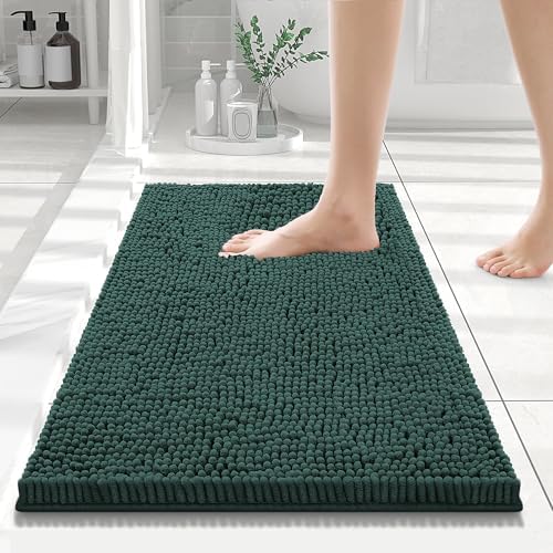 Smiry Bathroom Rugs 24X16, Luxury Chenille Extra Soft Absorbent Bath Mat