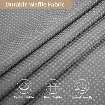 Grey Shower Curtain and Liner Set, 3 in 1 Waffle Shower Curtain Set with 12 Double Sided Shower Curtain Hooks, Fabric Shower Curtains for Bathroom 72 x 72