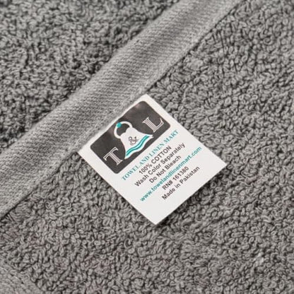 Towel and Linen Mart Cotton White 6 Pack Bath Towel Set,Quick Dry,Absorbent,Light Weight, Soft Feel, Premium Towels for Hotel, Spa and Bathroom (24 x 48) (Silver, 24 X 48 6 Pack)