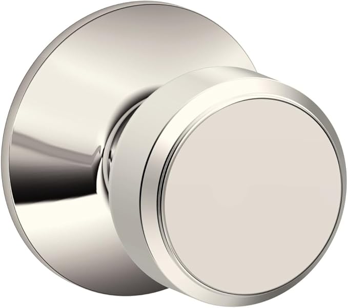 SCHLAGE F10 BWE 618 Bowery Knob Hall and Closet, Polished Nickel