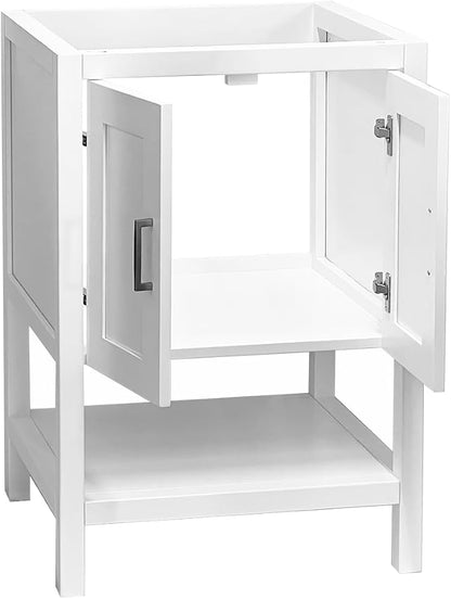 30" White Freestanding Bath Vanity with Open Shelf Sink Base Cabinet Without Top (White Monterey, 30" Wx21 Dx34.5 H)