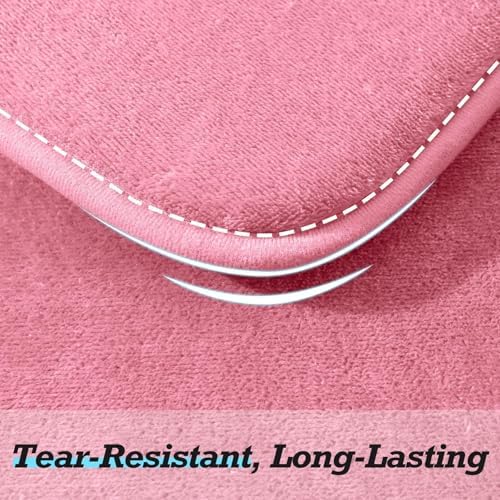 HUXMEYSON Bathroom Rugs Sets 2 Piece, Non-Slip & Quick Dry Bath Mat Set, Ultra Soft Velvet Bath Rugs for Bathroom, Toilet and Shower Floor, Pink