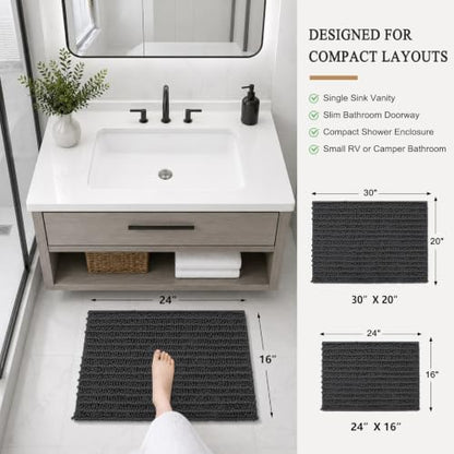 Arotive Bathroom Rugs Mat 24x16, Soft Absorbent Chenille Shaggy Bath Mat