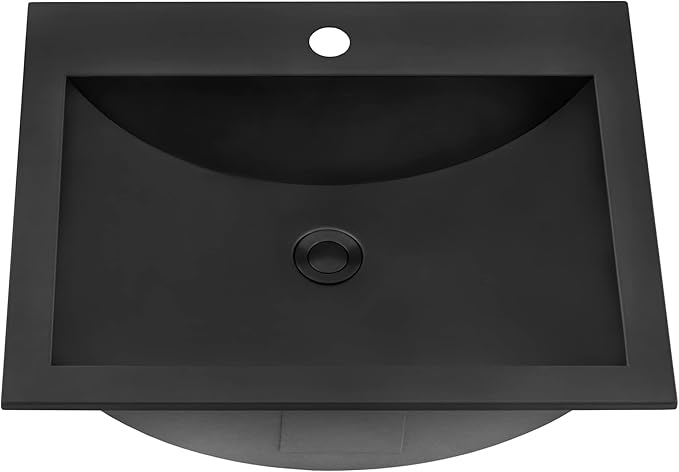 Ruvati 21 x 17 Inch Gunmetal Black Drop-in Bathroom Sink - Sleek Topmount Stainless Steel Sink for Bathroom Vanity, Perfect Drop-in Bathroom Sink for Modern Spaces