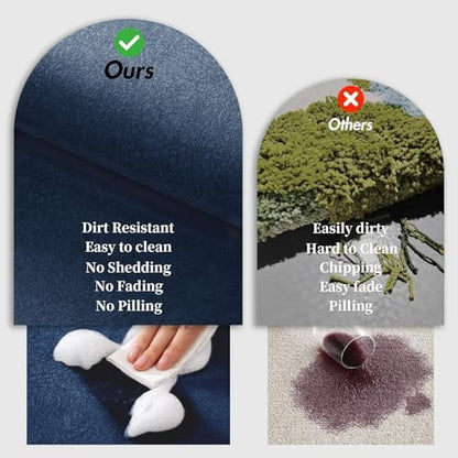 RUERYA Bathroom Rugs and Mats Set 2 Piece Diatomaceous Earth Bath Mat,Navy