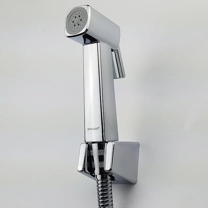 Handheld Bidet Sprayer for Toilet, Lockable Push Button, High Pressure ABS Bidet Sprayer Set with Hose & T-Valve, Easy Install –Chrome – EL-X11-T