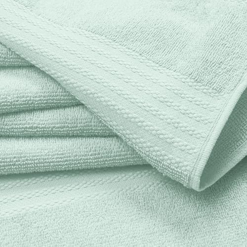 GLAMBURG Ultra Soft 6-Piece Hand Towel Set 16x28-100% Ringspun Cotton - Durable & Highly Absorbent Hand Towels - Ideal for use in Bathroom, Kitchen, Gym, Spa & General Cleaning - Sea Green