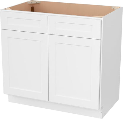 Furinno Shaker Bath Vanity Cabinet Without Top, Ready to Assemble, 21 D x 36 W x 34.5 H, White