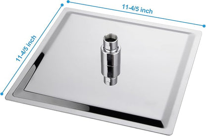 Lordear Rain Shower Heads High Pressure, Rainfall Showerhead for Bathroom Fixed Mount, 12 Inch Large Square High Flow Shower Head (Chrome)