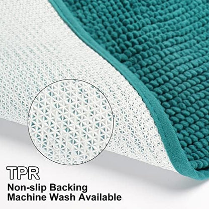Urvoix Bathroom Rugs Sets 3 Piece, Non-Slip Chenille Bath Rug Set
