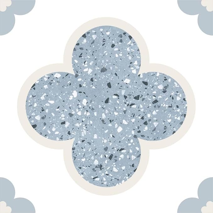 Peel & Stick Tile Stickers 12 PCS Self Adhesive Backsplash Decorative Wall Stickers for Kitchen Bathroom Tile Decals Waterproof & Removable 6" x 6" (Blue Flower)