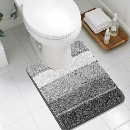 COSY HOMEER Toilet Rugs U-Shaped 24"x20", Ultra Soft Absorbent Bath Mat