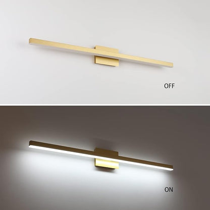 Joossnwell Gold Vanity Lights Bar 47.2 inch Modern LED Bathroom Light Fixtures Wall Lighting Over Mirror 30W Cold Light 6000K