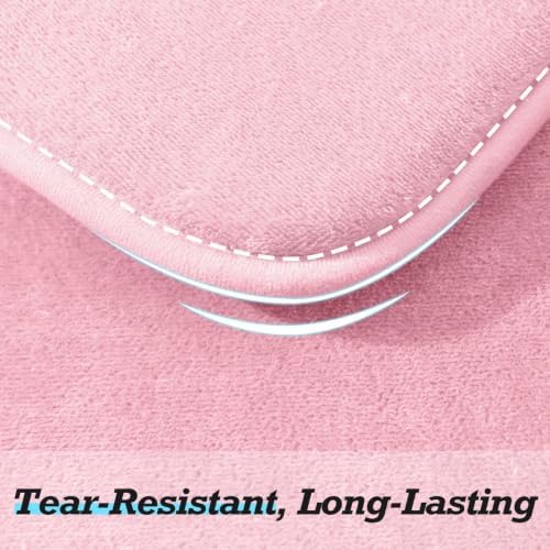 HUXMEYSON Bathroom Rugs Sets 2 Piece, Non-Slip & Quick Dry Bath Mat Set, Ultra Soft Velvet Bath Rugs for Bathroom, Toilet and Shower Floor, Rose Pink
