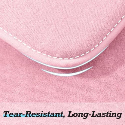 HUXMEYSON Bathroom Rugs Sets 2 Piece, Non-Slip & Quick Dry Bath Mat Set, Ultra Soft Velvet Bath Rugs for Bathroom, Toilet and Shower Floor, Rose Pink
