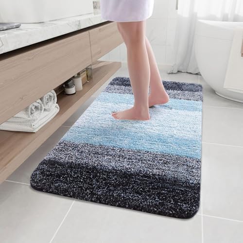 Arotive Microfiber Bathroom Rugs, Shaggy Soft Absorbent Bath Rug, 40x32