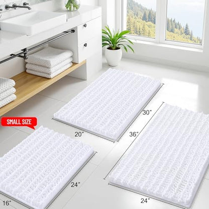Smiry Bathroom Rugs 59X20, Extra Soft Rubber Backing Chenille Bath Mats