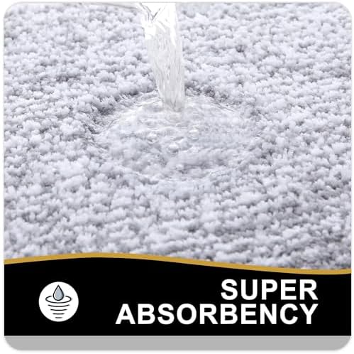 OLANLY Bathroom Runner Rugs 44x24, Long Bath Mats for Bathroom Floor, Grey