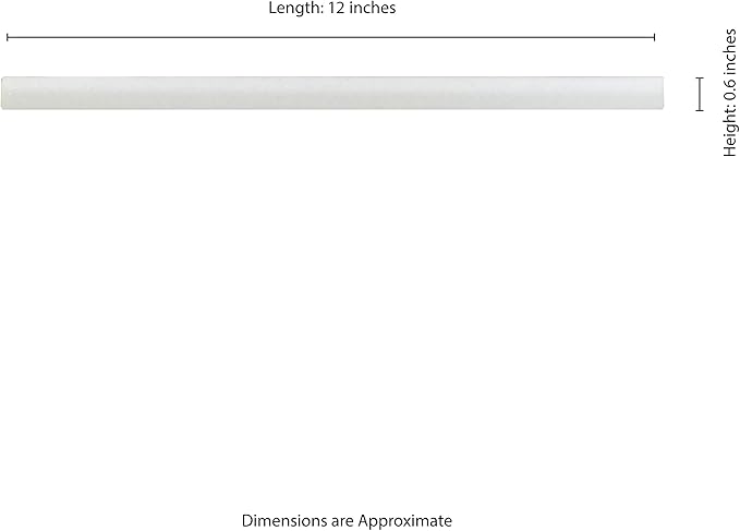 MSI Renzo Dove 0.6 Inch x 12 Inch Quarter Round Molding Ceramic Tile for Bathroom, Kitchen Backsplash, Accent Wall Tile, and Shower Wall Tile