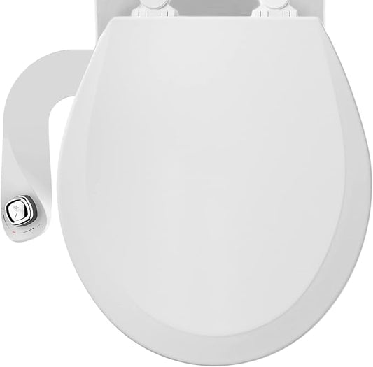 Bemis 500EC Toilet Seat with Perfect Fit, Fresh Water Spray, Non-Electric, Easy to Install Bidet, ROUND, White