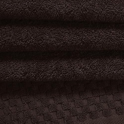 MyOwn Ultra Soft 3 Pack Cotton Towel Set, Contains a Bath Towels 28x55 inch, a Hand Towels 16x24 inch & a Wash Coths 12x12 inch, Ideal Everyday use, Compact & Lightweight - Chocolate Brown