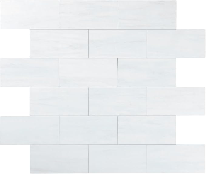 2026 New Upgrade Peel and Stick Backsplash Tile, Peel and Stick 11.34" X 11.57" Wall Tile for Kitchen, Bathroom, Fireplace, Laundry (Polished Marble White Blue, 5 Packs)