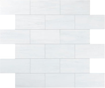 2026 New Upgrade Peel and Stick Backsplash Tile, Peel and Stick 11.34" X 11.57" Wall Tile for Kitchen, Bathroom, Fireplace, Laundry (Polished Marble White Blue, 5 Packs)