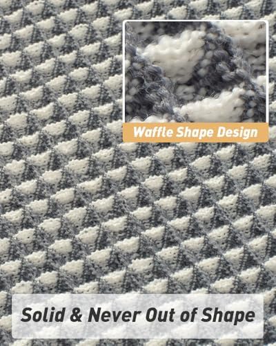 Upgraded Waffle Bath Mat Runner Absorbent Non Slip Bathroom Mat, 2' x 6'