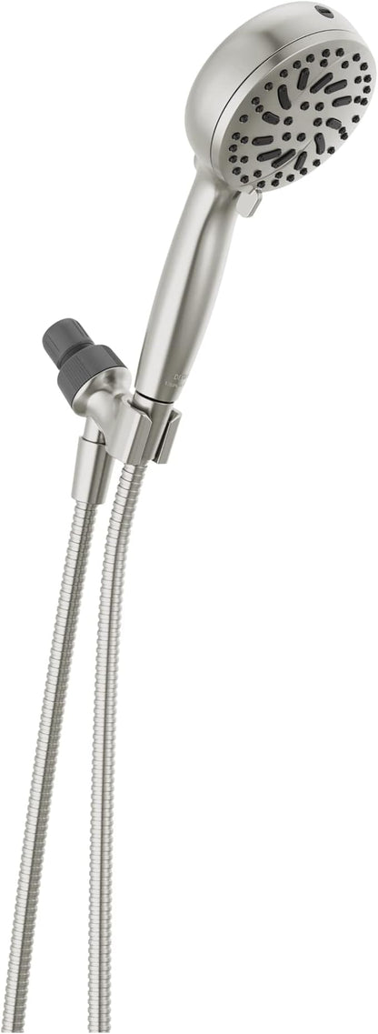 Delta Faucet ProClean Brushed Nickel Shower Head with Handheld, Showerhead with High Pressure Spray, Handheld Shower Head, 6 Spray Settings, SpotShield Brushed Nickel 75740SN
