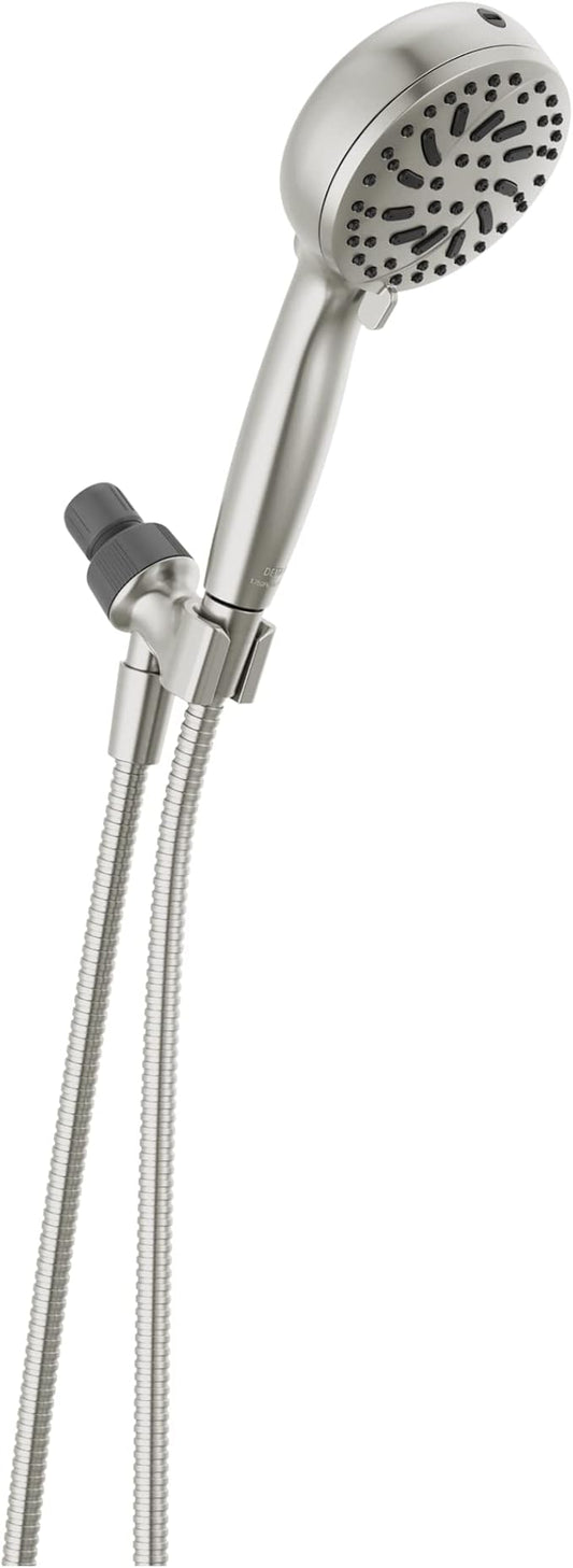 Delta Faucet ProClean Brushed Nickel Shower Head with Handheld, Showerhead with High Pressure Spray, Handheld Shower Head, 6 Spray Settings, SpotShield Brushed Nickel 75740SN