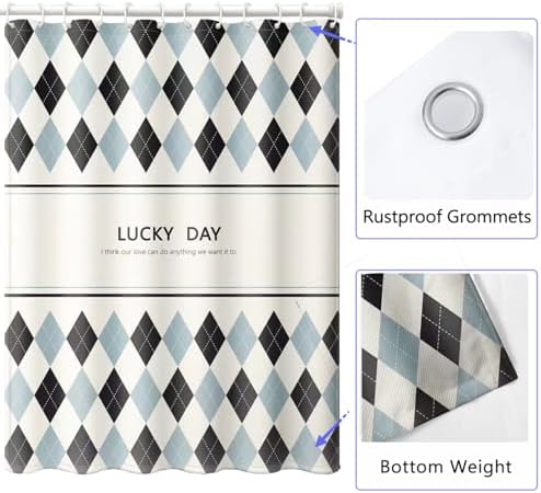 LLSCL Fabric Shower Curtain Liner with Magnets, Waterproof Hotel Quality, 72 x 72 Machine Washable