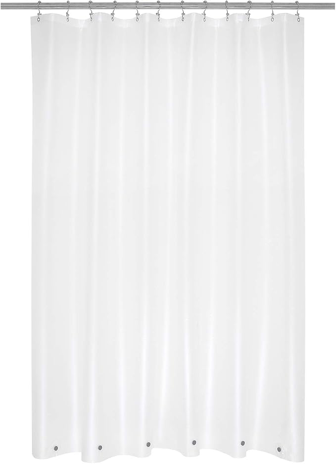 Mrs Awesome Frosted Shower Curtain Liner with 6 Magnets, 72x72 | PEVA 8G Thick Heavy Duty,12 Rustproof Grommets,Waterproof Plastic Shower Curtain for Bathroom
