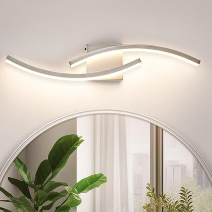 23.62 inch Modern Bathroom Vanity Light Brushed Nickel Lights Fixtures Dimmable 5CCT Led Bathroom Light Fixture Over Mirror Modern Wall lamp for Cabinet Hallway