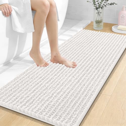 OLANLY Bathroom Runner Rugs 47x20, Thick Soft Absorbent Chenille Bath Rugs