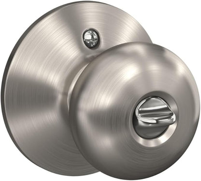Schlage F51A PLY 619 Plymouth Door Knob, Keyed Entry Lock, Satin Nickel