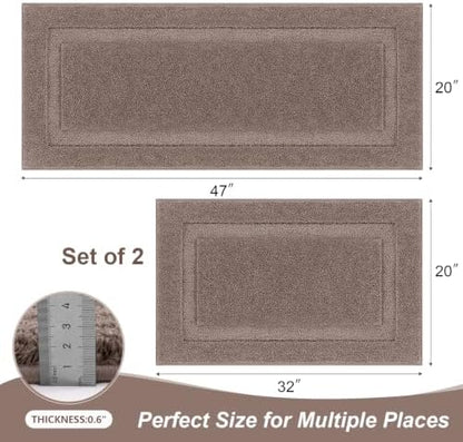 SHACOS Soft Microfiber Bathroom Rugs Set of 2 Pieces, Coffee