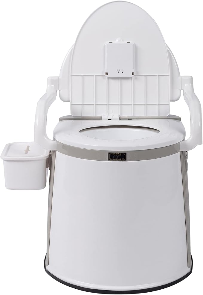 Portable Toilet | Indoor Outdoor Toilet w/Removable Paper Holder, Lightweight & Compact for Camping, Boat, Van